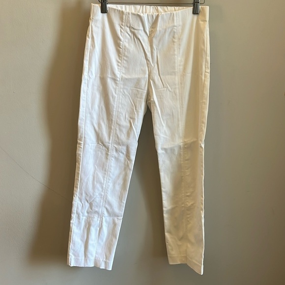 Elliott Lauren Ankle Pants White Control Stretch Size 4 Elastic Waistband - Picture 2 of 8